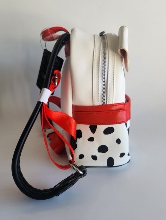exclusive - 101 dalmatians 60th anniversary lenticular mini backpack Set 10 Canvas 101 Dalmatians Backpack with Front Pocket and Button | 101 Dalmatians Backpack Bundle youll find Pongo with Freckles sitting on his head Disney 101 Dalmatians Loungefly Lenticular